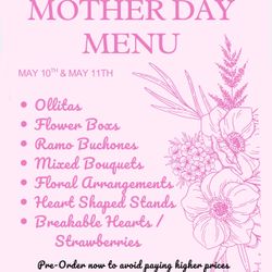 Mother’s Day Menu 