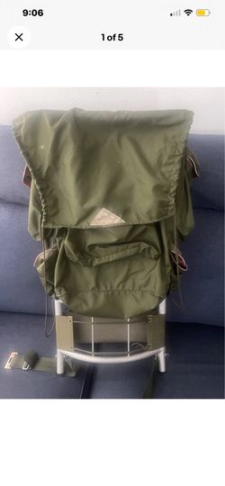 Kelty External Frame Hiking Backpack Green Nylon Adjustable straps New vintage