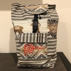 New Peruvian Woven Textile Backpack with Llama