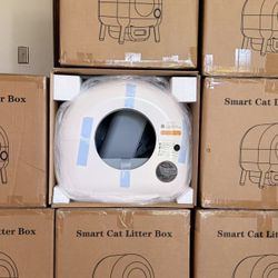 Self Cleaning Litter Box, Automatic Cat Litter Box for Multiple Cats, App Control and Safety Protection, 1 Roll Litter Bags and Mat, W&G