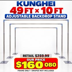 Kunghei 49FT × 10FT Adjustable Backdrop Stan