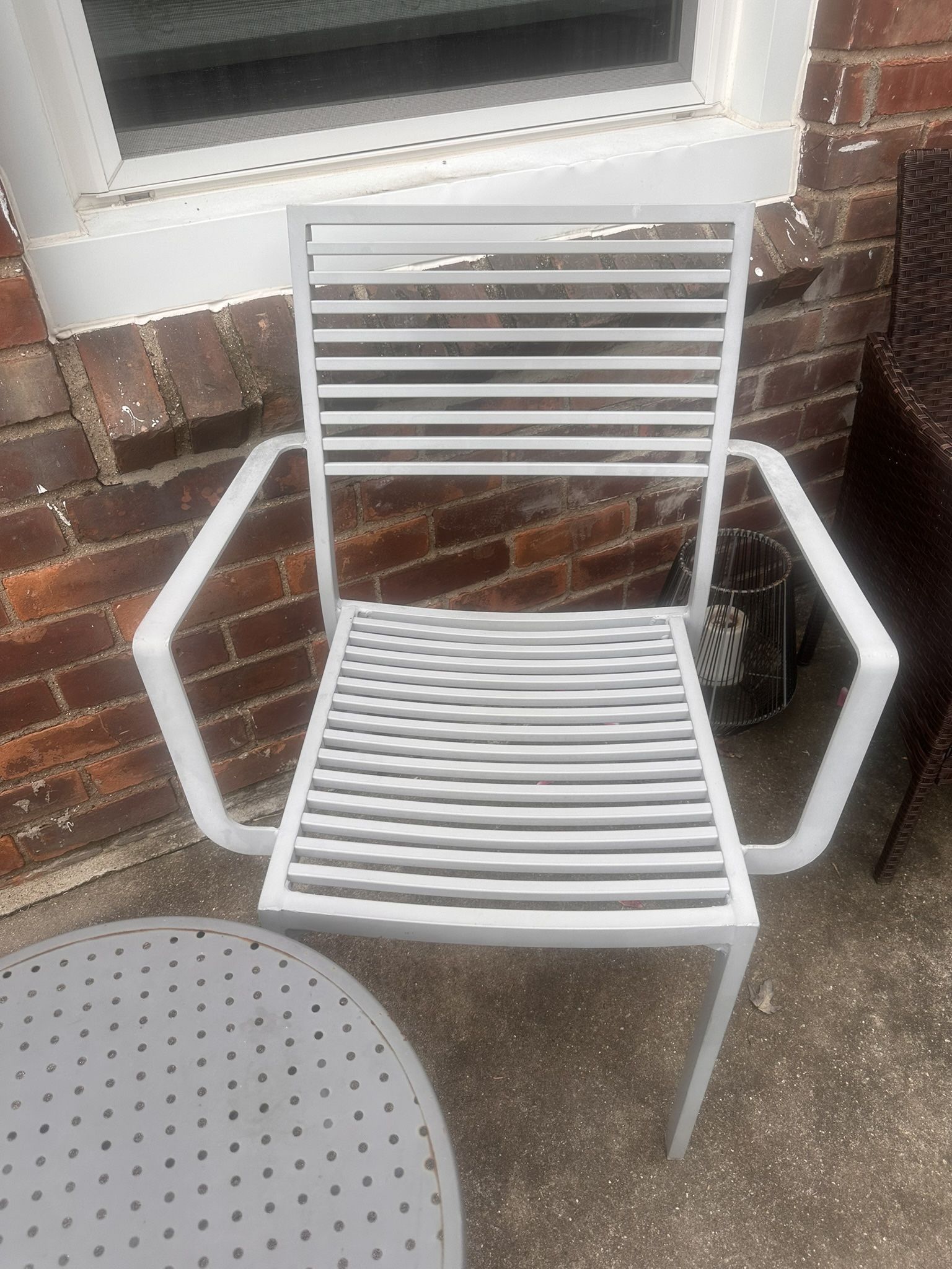 Two Metal Chair And Coffee Table 