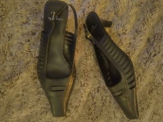 Leather Slingback Low Heels 