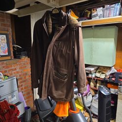 leather hoody jacket
