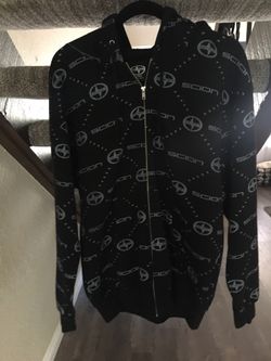 **OFFICIAL TOYOTA SCION BLACK ZIP HOODIE SWEATER JACKET **
