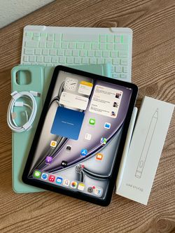 Apple iPad Air 11” M2 chip 128GB (2024 model / Gray) with keyboard and Pencil (100% battery)