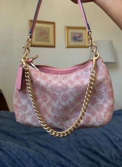 coach pink beaded teri purse