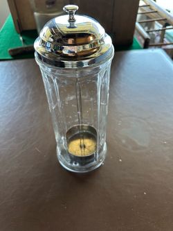 Vintage diner-style paneled glass straw dispenser