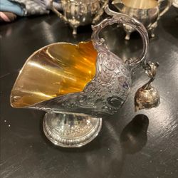 Vintage Sugar Bowl With Matching Scoop That Hangs From The Bowl’s Handle 