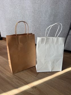 White Kraft Paper Gift Bags with Twisted Handles