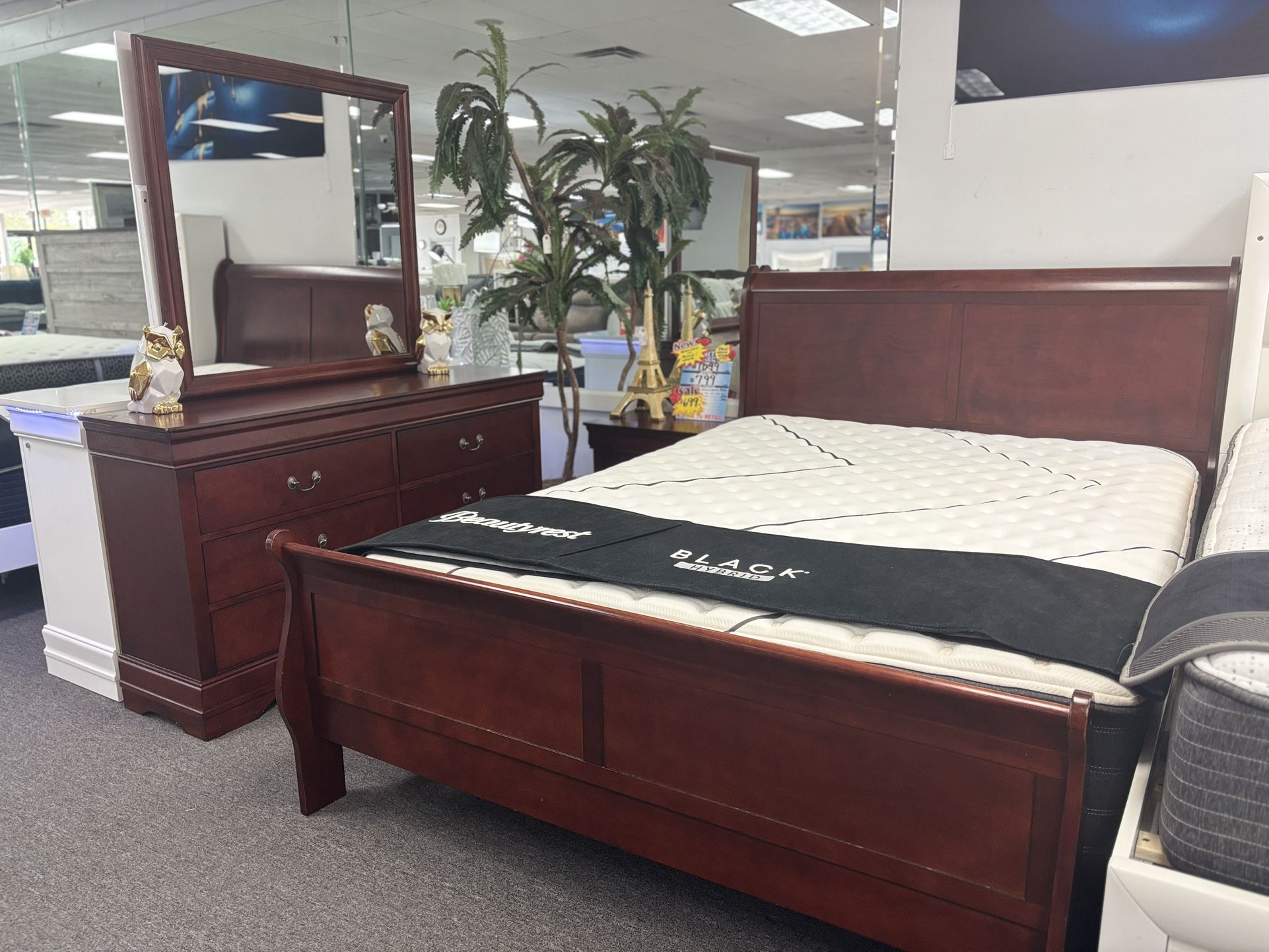 Wooden Style 5pc Bedroom Set ( Multiple Colors Available) For Sale 