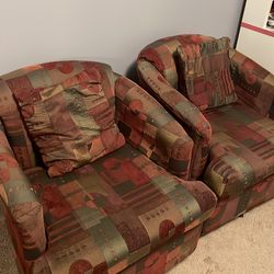 Two Couch Sofa Chairs with Pillows