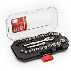 Husky 1/4 in. Drive Ratchet SAE/Metric Standard Socket Set (24-Piece)