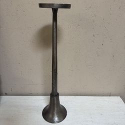 Tall Antique Brass Pillar Candleholder