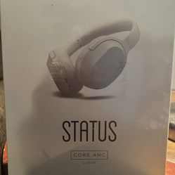 Status Core ANC Active Noise Cancelling Headphones - Cloud - Over Ear Head Phones w/Built-in Microphones - Wireless & Bluetooth + Detachable 3.5mm Wir