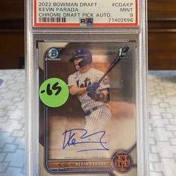 2022 Bowman 1st Chrome Auto Kevin Parada NY Mets Top Catching Prospect