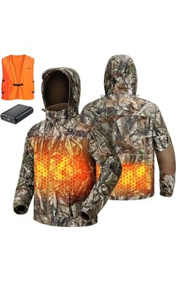 TIDEWE Heated Camo Hunting Jacket with Hood