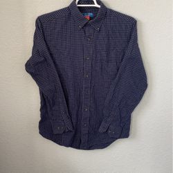 Puritan Men’s Blue Shirt Size Medium 38-40 Plaid.   #Y