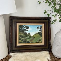 Vintage Original Oil Painting Landscape Artwork Art Wall Hanging Artist Antique Forrest Collectible 