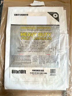 Heavy Duty Waterproof Poly Tarp 8 ft x 10 ft – Outdoor Cover