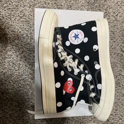 Comme Des Garcons Converse Black Polka Dot Size 10 Mens