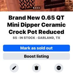 Mini Dipper Crock Pot.  Cash Only