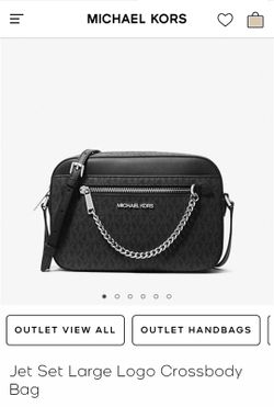 Michael Kors Black/Grey Jet Set Large Logo Crossbody Bag