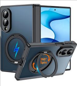 Samsung Galaxy Z Fold 8 Magnetic Case – 360° Rotating Kickstand – Black