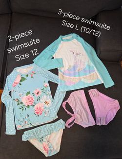 Swim suites - girl's size 10 and 12