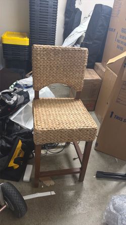 Wicker and wood chair