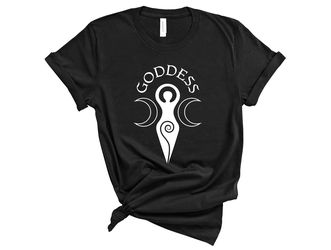 Goddess shirt triple moon feminine energy wiccan pagan gothic top yoga Wicca occult spiritual feminine