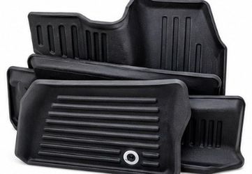 Black Rubber All-Weather Floor Mats Set