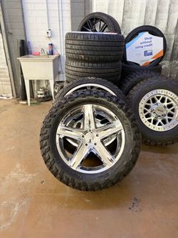 20 x 10 set wheels and tires 