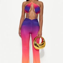 Ombre Halter Jumpsuit! Size Large 