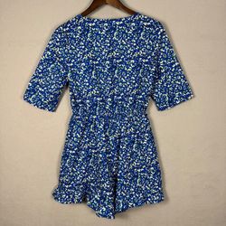 Women's Medium Blue Floral Romper
