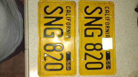 1956 California Licence Plates
