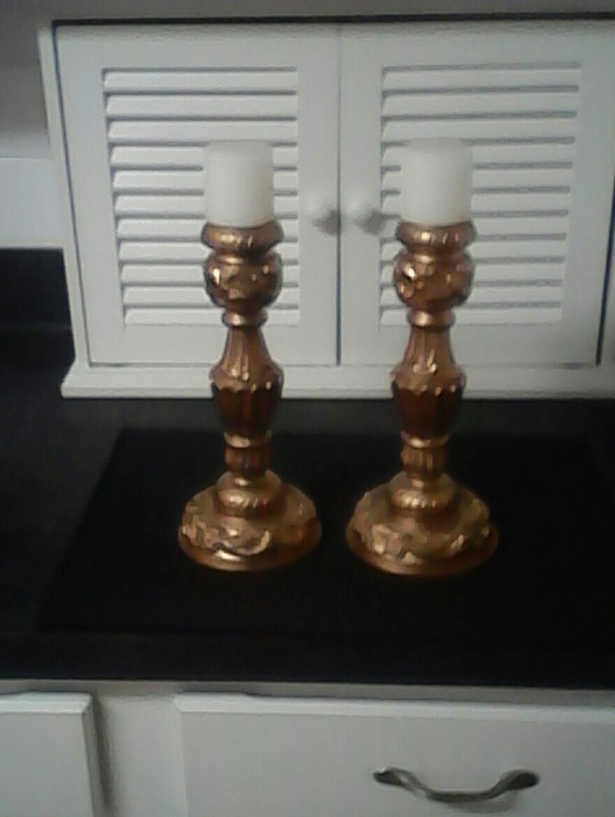 Two Gold Wood Candle Holders Very Nice . for Sale in Loganville, GA