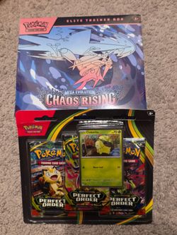 Pokémon chaos rising etb and mega evolution 3 pack