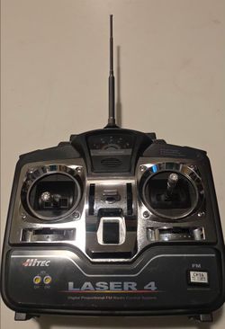 🎮 Hitec Laser 4 FM 4-Channel RC Transmitter – Vintage Radio Controller 📡