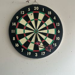 Dart Board With 5 Darts