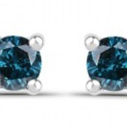 Blue Diamond Earrings-New