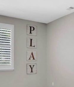 Large Farmhouse PLAY Letter Plaques
