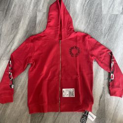 CHROME HEARTS Horseshoe Floral Cross-Sleeve Zip Up 