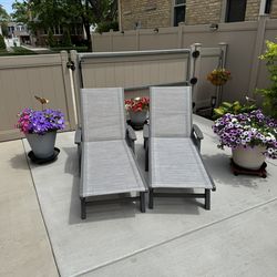 2 outdoor patio/pool/deck Polywood Coastal chaise lounge chairs with arms and wheels