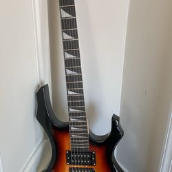 Glarry 37 inch Burning Style Electric Guitar Sunset with Whammy bar soft bag tools