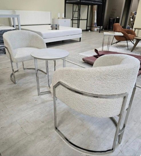 Big Outlet Furniture Sale
🔥 BRAND NEW – Luke Cream Bouclé Dining Chairs (Set of 2) – Chrome Base – $225 🔥