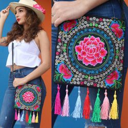 Mexican Embroidered Crossbody Bag