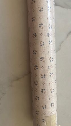 One roll wallpaper cream color blue heart flowers