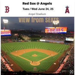 2 LA Angels Baseball tickets + parking vs Boston Red Sox Tues-Wed June 24 or 25
