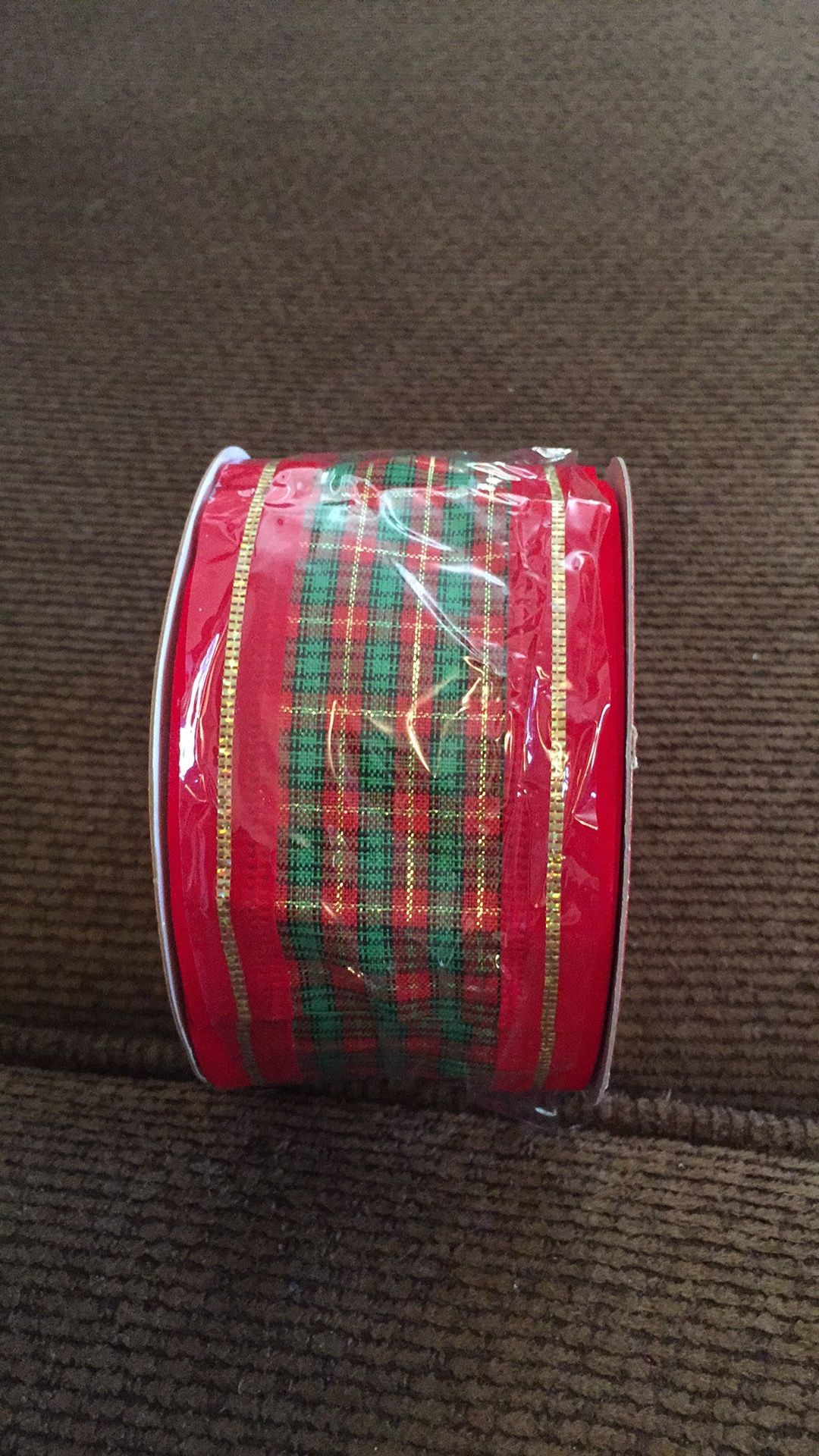 New Red/Green/Gold Wired Edge Ribbon -30 Feet